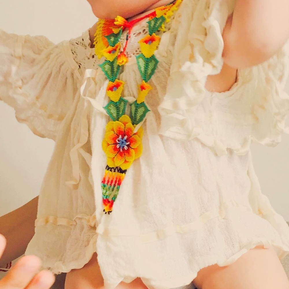 Mexican Boho Baby Girl Tunic Mini Dress Blouse Embroidered Lace Crochet